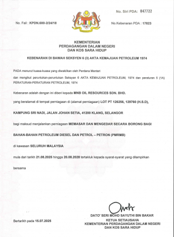 MNB Bahan-bahan Petroleum